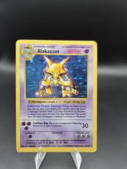 Alakazam 1/102 HP Base Set Shadowless Holo Rare Vintage Pokemon Card 1999 - Image 1