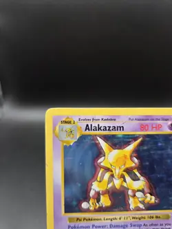 Alakazam 1/102 HP Base Set Shadowless Holo Rare Vintage Pokemon Card 1999 - Image 2