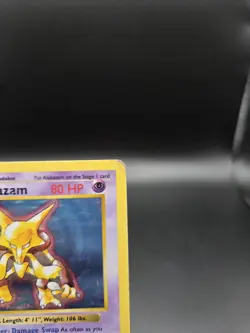Alakazam 1/102 HP Base Set Shadowless Holo Rare Vintage Pokemon Card 1999 - Image 3