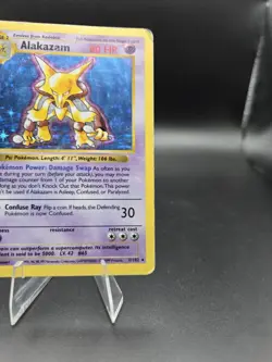 Alakazam 1/102 HP Base Set Shadowless Holo Rare Vintage Pokemon Card 1999 - Image 4