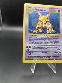 Alakazam 1/102 HP Base Set Shadowless Holo Rare Vintage Pokemon Card 1999 - Image 5