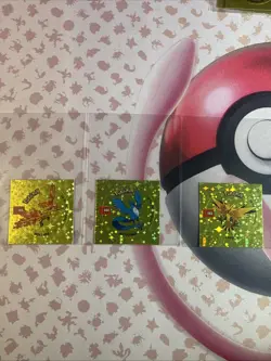 2001 Taps Gold Holo Zapdos Moltres Articuno Pog Stickers Pokemon Non-TCG - Image 1