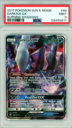 2017 Pokemon Burning Shadows #88 Darkrai GX PSA 9 Mint - Image 1