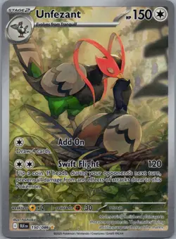 Unfezant 150/086 SV: Black Bolt Pokemon TCG Illustration Rare NM - Image 1