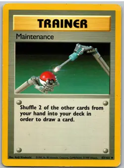 Maintenance 83/102 Uncommon Base Set Unlimited Pokemon MP - Image 1