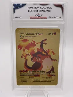 Pokemon Charizard VMAX #143/293 Wildfire G-Max Grade GEM MT 10 Gold Foil Fan Art - Image 1