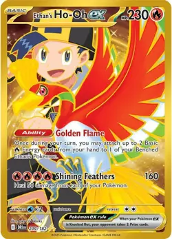 Pokemon TCG: Ethans Ho-oh EX 239/182 Destined Rivals Full Art Hyper Rare Gold NM - Image 1