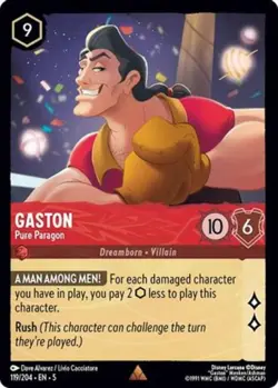 1x Gaston - Pure Paragon - 119/204 - Rare - Cold Foil NM-Mint Disney Lorcana: Sh - Image 1