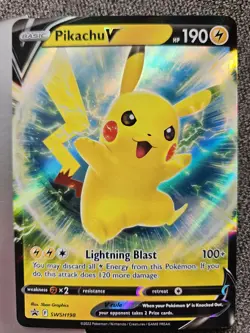 Pikachu V - SWSH198 Sword & Shield full art holo Rare Promo Pokemon TCG NM - Image 2