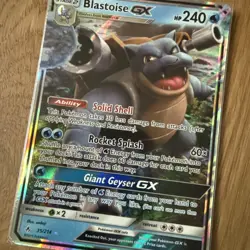 Pokemon Blastoise GX Ultra Rare 35/214 Sun Moon Unbroken Bonds Holo NM Card - Image 1