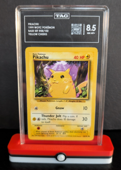 1999 Pokemon Base Set Unlimited Card WOTC #58 Pikachu Yellow TAG 8.5 W3920907 - Image 1