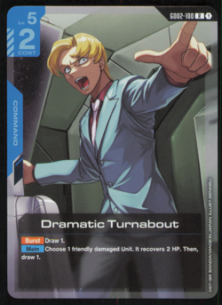 Dramatic Turnabout Gundam Card Game . Dual Impact Rare. GD02-100 FOIL NM - Image 1