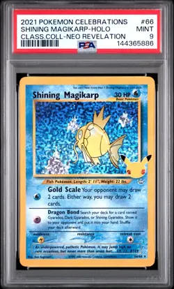 2021 Pokemon Celebrations Classic Collections SHINING MAGIKARP #66/64 MINT PSA 9 - Image 1