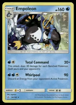 Empoleon (Cracked Ice Holo) 34/156 Holo Rare Deck Exclusives Pokemon Holo MP - Image 1
