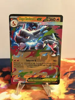 Pokemon TCG Mega Charizard X ex 013/094 Me02: Phantasmal Flames Holo - Image 2