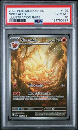 2023 POKEMON OBF EN-OBSIDIAN FLAMES IR #199 NINETALES PSA 10 - Image 1