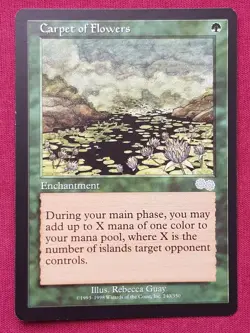 Magic The Gathering URZA'S SAGA CARPET OF FLOWERS green card MTG - Image 1