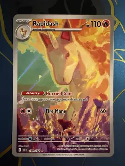 Pokemon TCG NM Rapidash 189/182 Sv10: Destined Rivals Holo Rare Illustration - Image 1