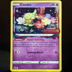 Comfey SWSH242 NM Lost Origin Stamped Prerelease Black Star Promo Pokemon Card - Image 1