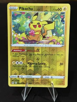 Pikachu 052/196 Common Reverse Holo SWSH11: Lost Origin Pokemon Card - Image 1