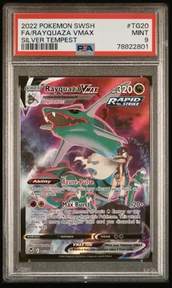 2022 POKEMON SWORD & SHIELD SILVER TEMPEST FULL ART/RAYQUAZA VMAX #TG20 PSA 9 - Image 1