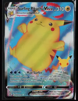 Surfing Pikachu VMAX 009/025 Pokemon Celebrations VMAX Rare Near Mint - Image 1