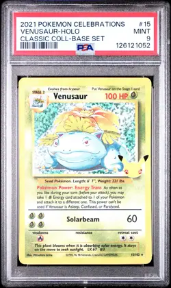 2021 POKEMON CELEBRATIONS CLASSIC COLL #15 VENUSAUR-HOLO PSA 9 - Image 1