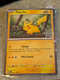 2023 Pokemon SV 151 Pikachu Holiday Calendar Stamp #025/165 - Sealed - Image 1