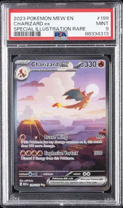 2023 POKEMON MEW EN-151 SPECIAL ILLUSTRATION RARE #199 CHARIZARD EX PSA 9 - Image 1