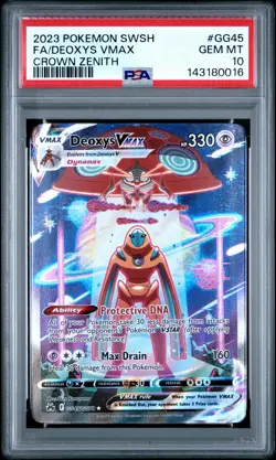 2023 POKEMON SWORD & SHIELD CROWN ZENITH #GG45 FULL ART/DEOXYS VMAX PSA 10 - Image 1