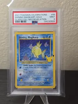 2021 Pokemon Celebrations Shining Magikarp Holo Class Neo Revelation #66 PSA 9 - Image 1