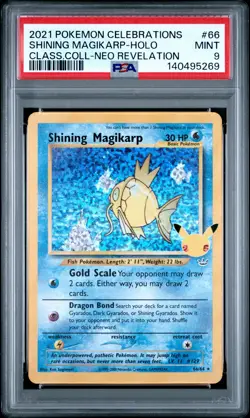 2021 Pokemon Celebrations Classic Collection Shining Magikarp #66 PSA 9 - Image 1