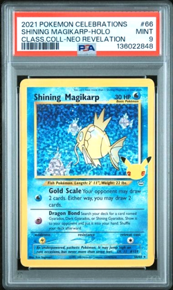 Shining Magikarp Holo 66 Celebrations Classic Collection Pokemon PSA 9 66/64 - Image 1