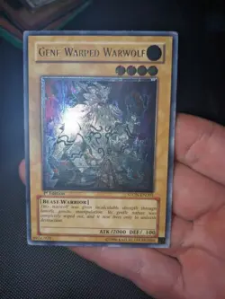 YUGIOH GENE WARPED WARWOLF STON-EN001 1 ST EDITION ULTIMATE LIGHT PLAYED - Image 1