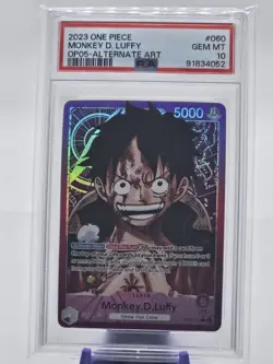 2023 ONE PIECE OP05-AWAKENING OF THE NEW ERA ALT ART #060 MONKEY D. LUFFY PSA 10 - Image 1