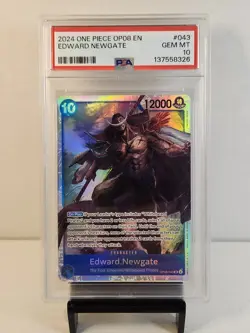 2024 One Piece OP-08 EN #043 Edward Newgate SR Super Rare PSA Gem Mint 10 POP 55 - Image 1