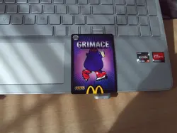 UnRedeemed Trading Card GRIMACE 09/24 McDonalds Cards Free instant drink used - Image 1