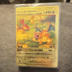 Pokemon Charizard GX Gold Foil Full Art GX English 450 HP Card 3/18 - Image 1