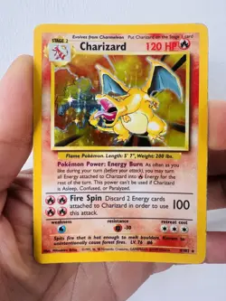 Pokemon TCG Charizard Base Set Holo Unlimited Rare Card 4/102 1999. MP! - Image 1