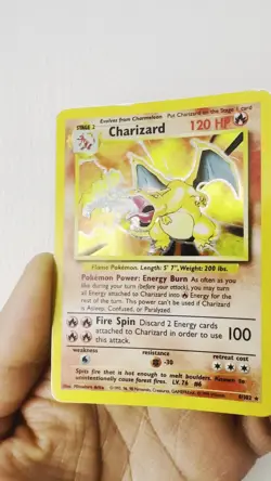 Pokemon TCG Charizard Base Set Holo Unlimited Rare Card 4/102 1999. MP! - Image 2