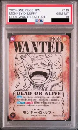 PSA 10 Luffy OP05-119 Wanted Emperors in the New World One Piece Card Japanese - Image 1