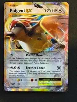 POKEMON Card Pidgeot EX 64/108 Evolutions Holo Near Mint Free P&P - Image 1