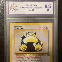 1999 Vintage Snorlax 27/64 Grade 6.5 CCG Jungle Set Pokemon Card (Not CGC) Rare - Image 1