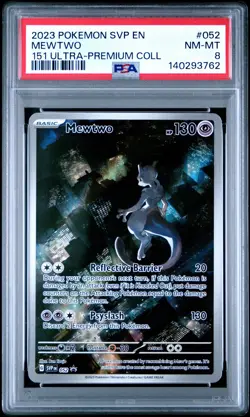 2023 POKEMON SVP EN-SV BLACK STAR PROMO 151 UPC #052 MEWTWO PSA 8 - Image 1