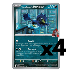 4x Team Rocket's Murkrow 126/217 - ME: Ascended Heroes (ASC) Pokemon Playset x4 - Image 1