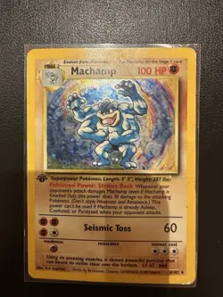 Pokemon TCG Machamp Holo Rare 1st Edition 8/102 HP/DMG - Image 1