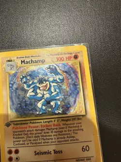 Pokemon TCG Machamp Holo Rare 1st Edition 8/102 HP/DMG - Image 2
