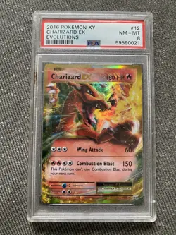 Pokemon TCG Charizard EX 12/108 Evolutions Holo EX PSA 8 2016 Card Stock - Image 1