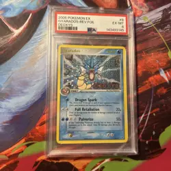 2005 POKEMON EX DEOXYS #8 GYARADOS-REVERSE FOIL PSA 9 - Image 1