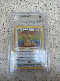 POKEMON FOSSIL UNLIMITED #4 DRAGONITE HOLO BGS 9 No Sub Grades Rare - Image 1
